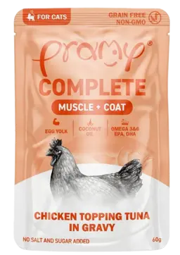 complete muscle+coat chicken topping tuna in gravy