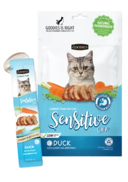 lickable treat sensitive duck with carrot & green peas