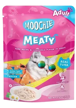 meaty tuna recipe & chamomile flavor in gravy