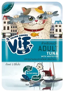 tuna with white fish in gravy