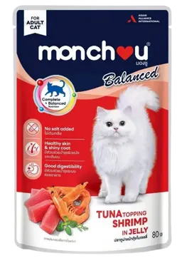 balanced tuna topping shrimp in jelly