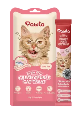 creamy purée cat treat chicken with katsuobushi