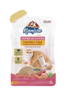 mother cat & kitten chicken & tuna topping pumpkin creamy