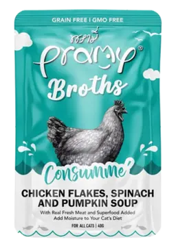 broths chicken flakes, spinach & pumpkin soup