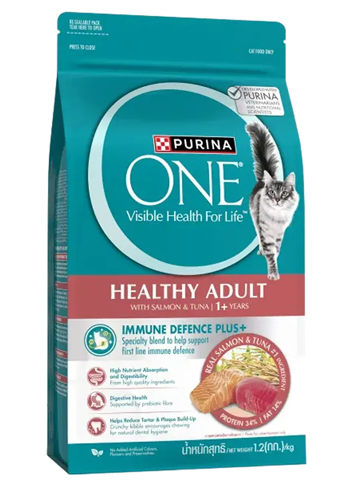 healthy adult with salmon & tuna