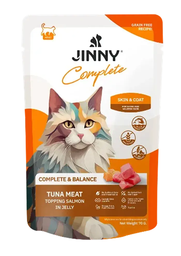 complete skin & coat tuna topping salmon in jelly