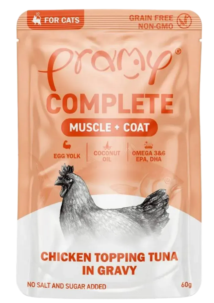 complete muscle+coat chicken topping tuna in gravy