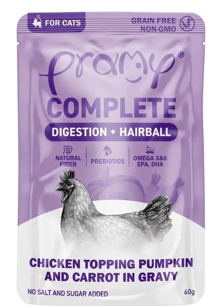 complete digestive+hairball chicken topping pumpkin & carrot in gravy