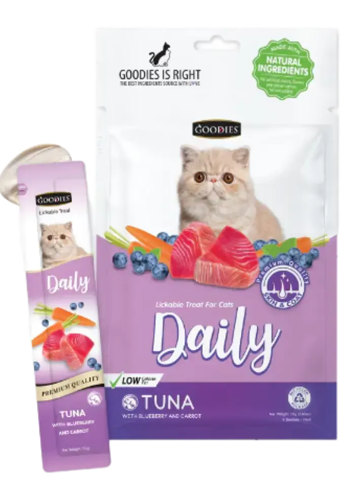 lickable treat daily tuna with blueberry & carrot
