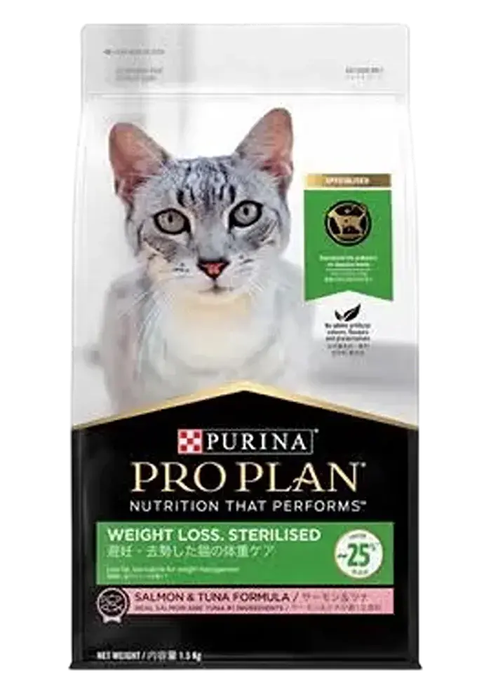 weight loss, sterilised salmon & tuna formula