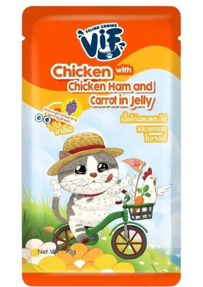 chicken with chicken ham & carrot in jelly