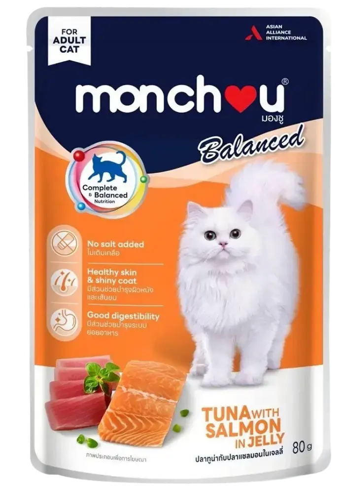 balanced tuna with salmon in jelly