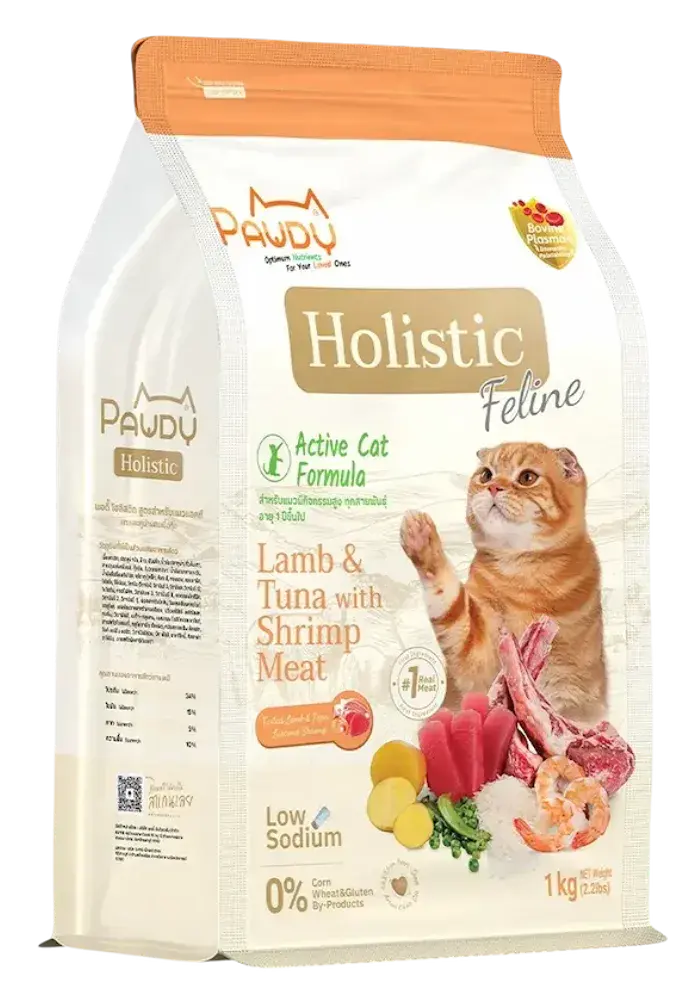 holistic feline active cat formula lamb & tuna with shrimp meat
