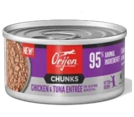 chunks & shreds chicken & tuna in bone broth kitten recipe