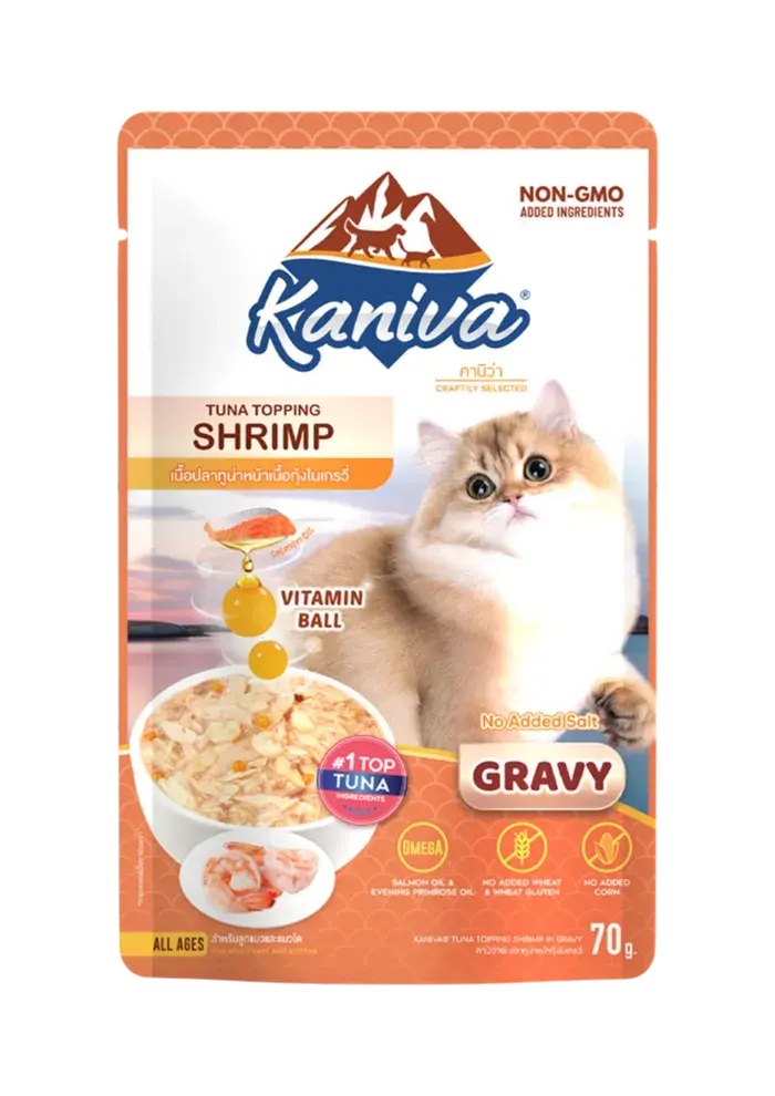 tuna topping shrimp in gravy