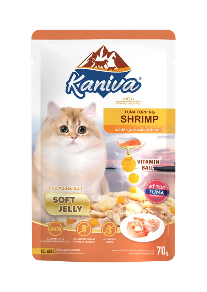 tuna topping shrimp in soft jelly