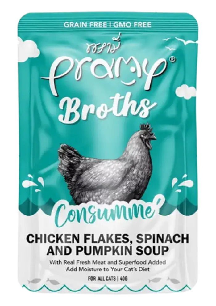 broths chicken flakes, spinach & pumpkin soup